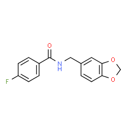 ChemSpider 2D Image | N-(1,3-Benzodioxol-5-ylmethyl)-4-fluorobenzamide | C15H12FNO3