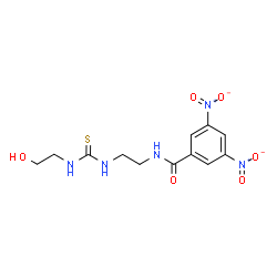 ChemSpider 2D Image | N-(2-{[(2-Hydroxyethyl)carbamothioyl]amino}ethyl)-3,5-dinitrobenzamide | C12H15N5O6S