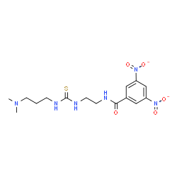 ChemSpider 2D Image | N-[2-({[3-(Dimethylamino)propyl]carbamothioyl}amino)ethyl]-3,5-dinitrobenzamide | C15H22N6O5S