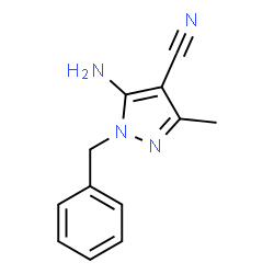 ChemSpider 2D Image | 5-Amino-1-benzyl-3-methyl-1H-pyrazole-4-carbonitrile | C12H12N4