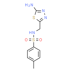 ChemSpider 2D Image | N-[(5-Amino-1,3,4-thiadiazol-2-yl)methyl]-4-methylbenzenesulfonamide | C10H12N4O2S2