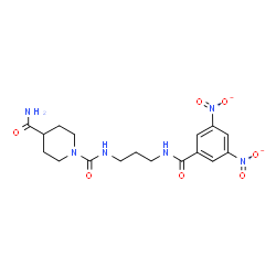 ChemSpider 2D Image | N~1~-{3-[(3,5-Dinitrobenzoyl)amino]propyl}-1,4-piperidinedicarboxamide | C17H22N6O7