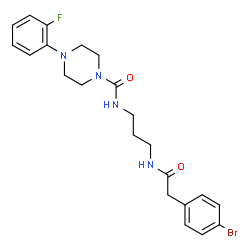 ChemSpider 2D Image | N-(3-{[(4-Bromophenyl)acetyl]amino}propyl)-4-(2-fluorophenyl)-1-piperazinecarboxamide | C22H26BrFN4O2
