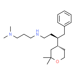 ChemSpider 2D Image | N'-{(3R)-3-[(4R)-2,2-Dimethyltetrahydro-2H-pyran-4-yl]-4-phenylbutyl}-N,N-dimethyl-1,3-propanediamine | C22H38N2O