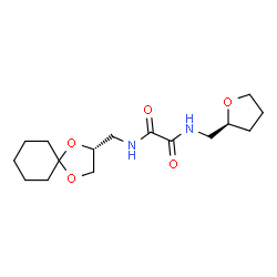 ChemSpider 2D Image | N-[(2R)-1,4-Dioxaspiro[4.5]dec-2-ylmethyl]-N'-[(2S)-tetrahydro-2-furanylmethyl]ethanediamide | C16H26N2O5