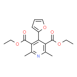 ChemSpider 2D Image | Diethyl 4-(2-furyl)-2,6-dimethyl-3,5-pyridinedicarboxylate | C17H19NO5