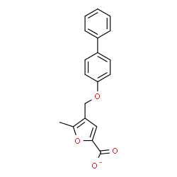 ChemSpider 2D Image | 4-[(4-Biphenylyloxy)methyl]-5-methyl-2-furoate | C19H15O4