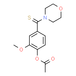 ChemSpider 2D Image | 2-Methoxy-4-(4-morpholinylcarbonothioyl)phenyl acetate | C14H17NO4S