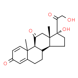 ChemSpider 2D Image | (8xi,10xi)-17,21-Dihydroxypregna-1,4-diene-3,11,20-trione | C21H26O5