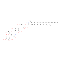 ChemSpider 2D Image | N-[(2S,3R,4E)-1-{[beta-D-Galactopyranosyl-(1->3)-2-acetamido-2-deoxy-beta-D-galactopyranosyl-(1->4)-beta-D-galactopyranosyl-(1->4)-beta-D-glucopyranosyl]oxy}-3-hydroxy-4-octadecen-2-yl]icosanamide | C64H118N2O23