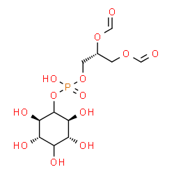 ChemSpider 2D Image | (2R)-3-[(Hydroxy{[(2R,3S,5R,6S)-2,3,4,5,6-pentahydroxycyclohexyl]oxy}phosphoryl)oxy]-1,2-propanediyl diformate | C11H19O13P