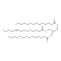 ChemSpider 2D Image | 2,3-Bis(tetradecanoyloxy)propyl (9Z)-9-tetradecenoate | C45H84O6