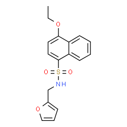 ChemSpider 2D Image | 4-Ethoxy-N-(2-furylmethyl)-1-naphthalenesulfonamide | C17H17NO4S