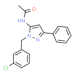ChemSpider 2D Image | N-[1-(3-Chlorobenzyl)-3-phenyl-1H-pyrazol-5-yl]acetamide | C18H16ClN3O