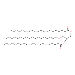ChemSpider 2D Image | (2R)-1-[(8Z,11Z,14Z)-8,11,14-Icosatrienoyloxy]-3-(octadecyloxy)-2-propanyl (5Z,8Z,11Z)-5,8,11-icosatrienoate | C61H108O5
