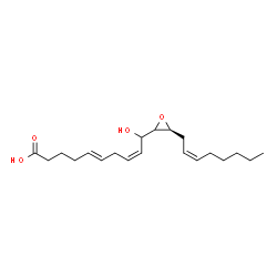 ChemSpider 2D Image | (5E,8Z)-10-Hydroxy-10-{(3S)-3-[(2Z)-2-octen-1-yl]-2-oxiranyl}-5,8-decadienoic acid | C20H32O4