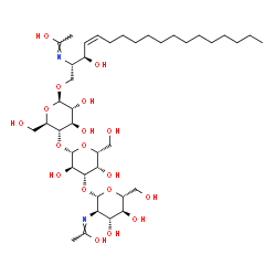 ChemSpider 2D Image | (1E)-N-[(2S,3R,4Z)-1-({2-Deoxy-2-[(Z)-(1-hydroxyethylidene)amino]-beta-D-glucopyranosyl-(1->3)-beta-D-galactopyranosyl-(1->4)-beta-D-glucopyranosyl}oxy)-3-hydroxy-4-octadecen-2-yl]ethanimidic acid | C40H72N2O18