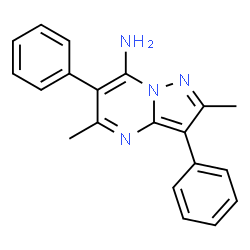 ChemSpider 2D Image | 2,5-Dimethyl-3,6-diphenylpyrazolo[1,5-a]pyrimidin-7-amine | C20H18N4