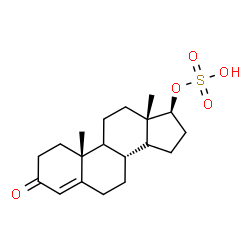 ChemSpider 2D Image | (9xi,14xi,17beta)-3-Oxoandrost-4-en-17-yl hydrogen sulfate | C19H28O5S