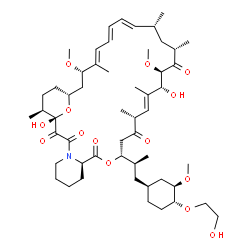 ChemSpider 2D Image | (1S,9R,12R,15R,16E,18R,19R,21S,23R,24E,26E,28E,30S,32R,35S)-1,18-Dihydroxy-12-{(2S)-1-[(1S,3R,4R)-4-(2-hydroxyethoxy)-3-methoxycyclohexyl]-2-propanyl}-19,30-dimethoxy-15,17,21,23,29,35-hexamethyl-11,3
6-dioxa-4-azatricyclo[30.3.1.0~4,9~]hexatriaconta-16,24,26,28-tetraene-2,3,10,14,20-pentone | C53H83NO14