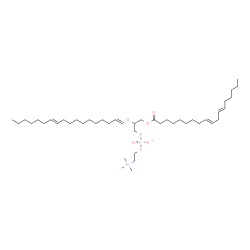 ChemSpider 2D Image | 3-[(9E,12E)-9,12-Octadecadienoyloxy]-2-[(1E,11E)-1,11-octadecadien-1-yloxy]propyl 2-(trimethylammonio)ethyl phosphate | C44H82NO7P