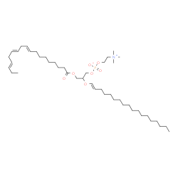 ChemSpider 2D Image | 3-[(9E,12E,15E)-9,12,15-Octadecatrienoyloxy]-2-[(1E)-1-octadecen-1-yloxy]propyl 2-(trimethylammonio)ethyl phosphate | C44H82NO7P