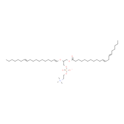 ChemSpider 2D Image | 3-[(11E,14E)-11,14-Icosadienoyloxy]-2-[(1E,11E)-1,11-octadecadien-1-yloxy]propyl 2-(trimethylammonio)ethyl phosphate | C46H86NO7P