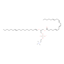 ChemSpider 2D Image | 3-[(5E,8E,11E,14E)-5,8,11,14-Icosatetraenoyloxy]-2-[(1E,11E)-1,11-octadecadien-1-yloxy]propyl 2-(trimethylammonio)ethyl phosphate | C46H82NO7P