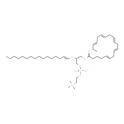 ChemSpider 2D Image | 2-[(1E)-1-Hexadecen-1-yloxy]-3-[(5E,8E,11E,14E,17E)-5,8,11,14,17-icosapentaenoyloxy]propyl 2-(trimethylammonio)ethyl phosphate | C44H78NO7P