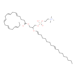 ChemSpider 2D Image | 3-[(5E,8E,11E,14E,17E)-5,8,11,14,17-Icosapentaenoyloxy]-2-[(1E,9E)-1,9-octadecadien-1-yloxy]propyl 2-(trimethylammonio)ethyl phosphate | C46H80NO7P