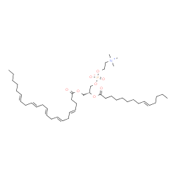 ChemSpider 2D Image | (2R)-3-[(4E,7E,10E,13E,16E)-4,7,10,13,16-Docosapentaenoyloxy]-2-[(9E)-9-tetradecenoyloxy]propyl 2-(trimethylammonio)ethyl phosphate | C44H76NO8P