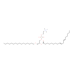 ChemSpider 2D Image | (2R)-3-(Hexadecyloxy)-2-[(9E,12E)-9,12-octadecadienoyloxy]propyl 2-(trimethylammonio)ethyl phosphate | C42H82NO7P
