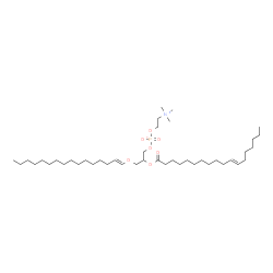 ChemSpider 2D Image | 3-[(1E)-1-Hexadecen-1-yloxy]-2-[(11E)-11-octadecenoyloxy]propyl 2-(trimethylammonio)ethyl phosphate | C42H82NO7P