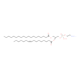 ChemSpider 2D Image | (2R)-3-{[(2-Aminoethoxy)(hydroxy)phosphoryl]oxy}-2-[(9Z)-9-hexadecenoyloxy]propyl nonadecanoate | C40H78NO8P