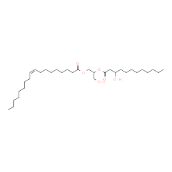 ChemSpider 2D Image | 3-Hydroxy-2-[(3-hydroxydodecanoyl)oxy]propyl (9Z)-9-octadecenoate | C33H62O6