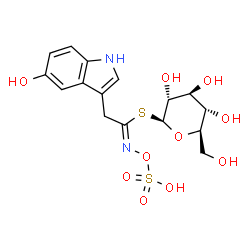 ChemSpider 2D Image | 1-S-[(1Z)-2-(5-Hydroxy-1H-indol-3-yl)-N-(sulfooxy)ethanimidoyl]-1-thio-beta-D-glucopyranose | C16H20N2O10S2