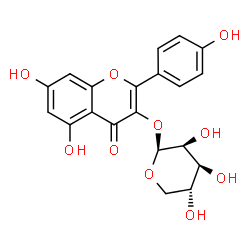 ChemSpider 2D Image | 5,7-Dihydroxy-2-(4-hydroxyphenyl)-4-oxo-4H-chromen-3-yl beta-D-lyxopyranoside | C20H18O10