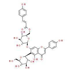 ChemSpider 2D Image | (1S)-1,5-Anhydro-1-[5-hydroxy-2-(4-hydroxyphenyl)-7-({6-O-[(2E)-3-(4-hydroxyphenyl)-2-propenoyl]-beta-D-glucopyranosyl}oxy)-4-oxo-4H-chromen-6-yl]-D-glucitol | C36H36O17