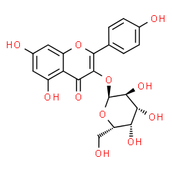 ChemSpider 2D Image | 5,7-Dihydroxy-2-(4-hydroxyphenyl)-4-oxo-4H-chromen-3-yl alpha-L-galactopyranoside | C21H20O11