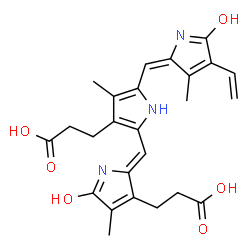 ChemSpider 2D Image | 3-(2-{(Z)-[3-(2-Carboxyethyl)-5-hydroxy-4-methyl-2H-pyrrol-2-ylidene]methyl}-5-[(E)-(5-hydroxy-3-methyl-4-vinyl-2H-pyrrol-2-ylidene)methyl]-4-methyl-1H-pyrrol-3-yl)propanoic acid | C25H27N3O6