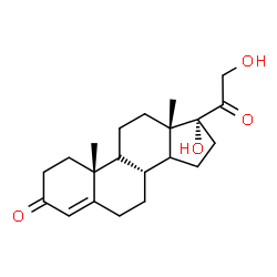 ChemSpider 2D Image | (9xi,14xi)-17,21-Dihydroxypregn-4-ene-3,20-dione | C21H30O4