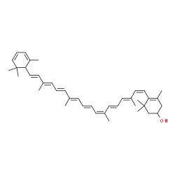 ChemSpider 2D Image | (7cis,13cis)-2',3',4',5'-Tetradehydro-5',6'-dihydro-beta,beta-caroten-3-ol | C40H54O
