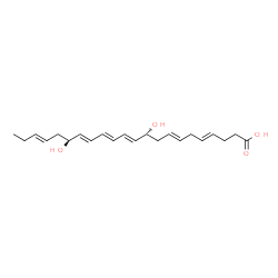 ChemSpider 2D Image | (4E,7E,10R,11E,13E,15E,17S,19E)-10,17-Dihydroxy-4,7,11,13,15,19-docosahexaenoic acid | C22H32O4