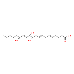ChemSpider 2D Image | (5E,8E,13E,15S)-11,12,15-Trihydroxy-5,8,13-icosatrienoic acid | C20H34O5