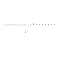 ChemSpider 2D Image | 2-[(1E)-1-Hexadecen-1-yloxy]-3-(palmitoyloxy)propyl 2-(trimethylammonio)ethyl phosphate | C40H80NO7P