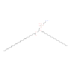 ChemSpider 2D Image | (2R)-3-{[(2-Aminoethoxy)(hydroxy)phosphoryl]oxy}-2-[(1E)-1-octadecen-1-yloxy]propyl (7E,10E,13E,16E,19E)-7,10,13,16,19-docosapentaenoate | C45H80NO7P