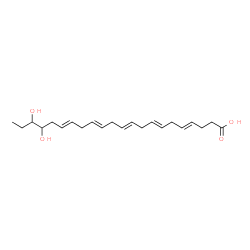 ChemSpider 2D Image | (4E,7E,10E,13E,16E)-19,20-Dihydroxy-4,7,10,13,16-docosapentaenoic acid | C22H34O4