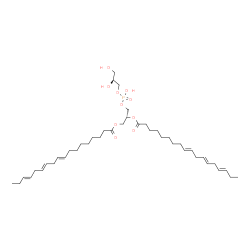 ChemSpider 2D Image | (2R)-3-({[(2S)-2,3-Dihydroxypropoxy](hydroxy)phosphoryl}oxy)-2-[(9E,12E,15E)-9,12,15-octadecatrienoyloxy]propyl (9E,12E,15E)-9,12,15-octadecatrienoate | C42H71O10P