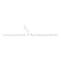 ChemSpider 2D Image | 2-[(7E,10E,13E,16E,19E)-7,10,13,16,19-Docosapentaenoyloxy]-3-[(1E)-1-octadecen-1-yloxy]propyl 2-(trimethylammonio)ethyl phosphate | C48H86NO7P