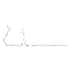 ChemSpider 2D Image | (2R)-2-[(5E,8Z,11Z,14E,17Z)-5,8,11,14,17-Icosapentaenoyloxy]-3-[(1E,11E)-1,11-octadecadien-1-yloxy]propyl 2-(trimethylammonio)ethyl phosphate | C46H80NO7P